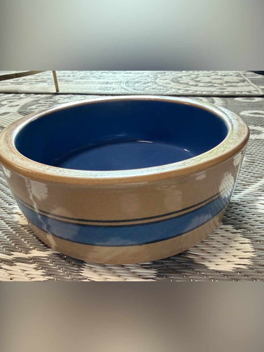Vintage Bretby Stoneware Dog Bowl 9.25”
